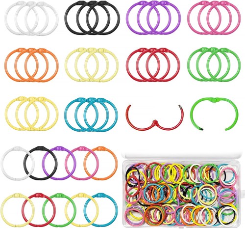 100pcs colorful book rings - colorful,