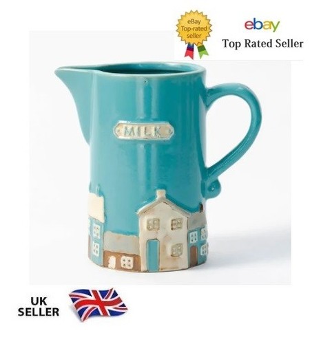 Ceramic milk jug - ceramic, teal