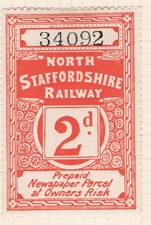 GB Railway  North Staffordshire Railway: 2d Newspaper  Parcel stamp f mint