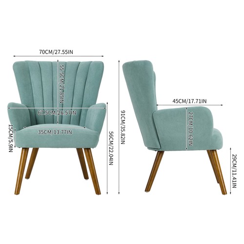 Modern velvet accent chair - accent,