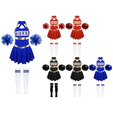 UK Kids Girls Costume Hollow Back Dress Golf Cheer Leader Music Outfits Festival