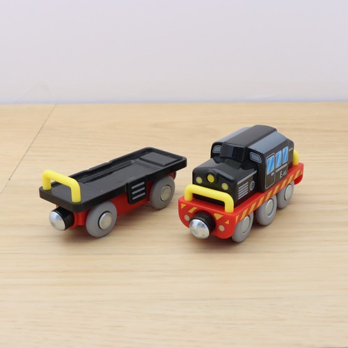 Wooden train track - train, black