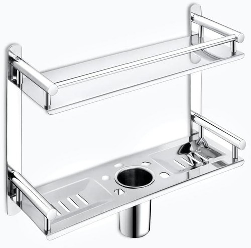 Bathroom shelf stainless - bathroom, shelf,