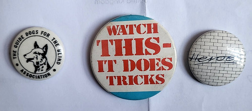 Three vintage badges - badges,