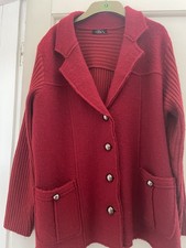 BM Red Boiled Wool Jacket Size XL