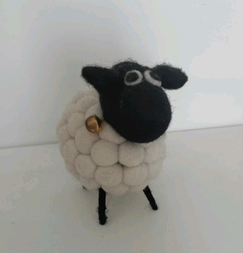 Wooden sheep ornament - wooden,