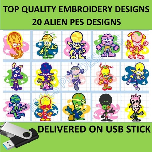 Aliens embroidery designs - embroidery,