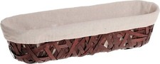 Wicker & Jute Banneton Wood Basket For Dough Bread Brown Ludi-Vin 35x 15x 20 CM