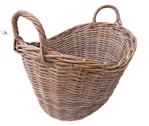 Vintage woven wicker log - vintage,