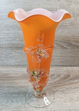 Vtg Chinese Orange Cased Glass