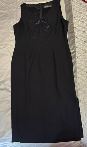 Debut black knee length dress - knee-length,