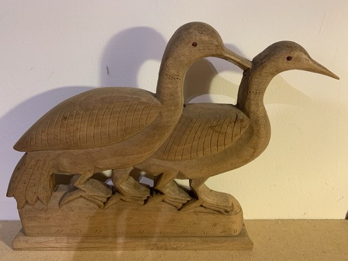 Vintage hand carved pair - carved,