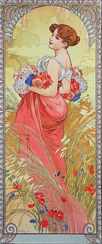 Mucha summer silk screen - silk,