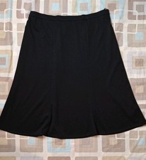Bonmarche Black Elasticated Flared Jersey Midi Skirt - Size 18