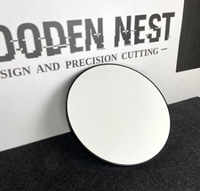 400mm WHITE GLOSS Black Edging Round Table Top Campervan Motorhome Caddy