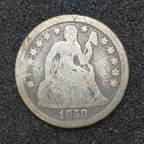 Vintage 1858 dime old - 1858, us