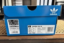 Adidas Samba OG - Low Blue Cardboard Shoe Box  & Tissue Paper Empty Ladies UK 7