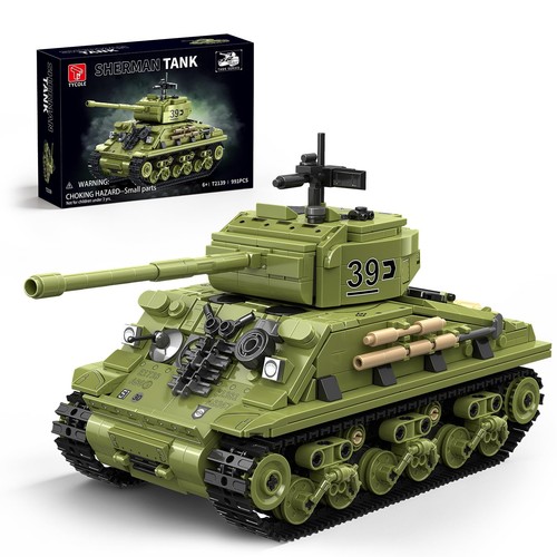 Sherman tank building block - sherman,