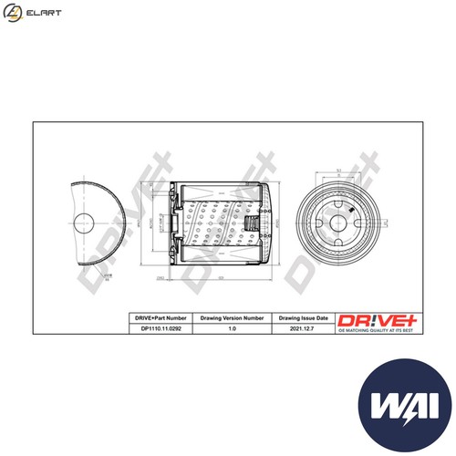 Oil filter dp1110 - oil, for