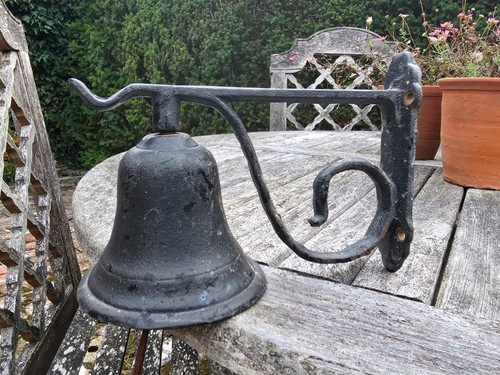 Vintage cast iron door bell - iron,