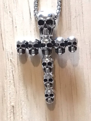 Stacking skull cross pendant - skull,