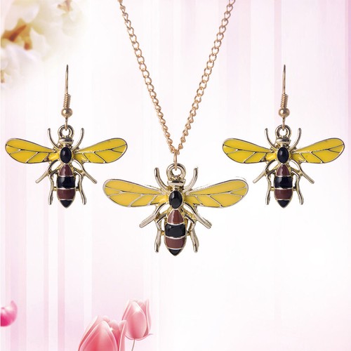 Bee necklace and earring - earring, set