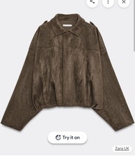 Zara Brown Suede  Bomber
