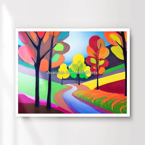 Colourful landscape painting - colourful,