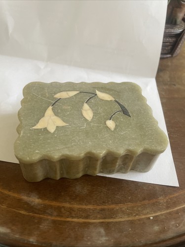 Soapstone inlaid trinket - soapstone,