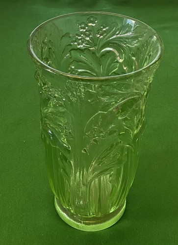Vintage pressed green glass - pressed,