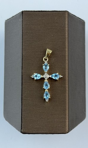Topaz and diamond 9ct - topaz,