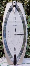 Seiko Modern Wall Clock QXA342ST Silver Plastic Frame White Face Battery READ