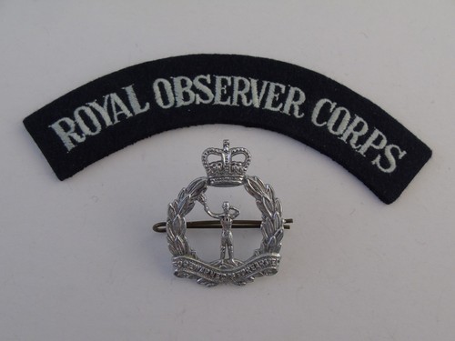 Royal observer corps cap badge - royal,