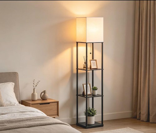 Standard floor lamp with - with, shelf