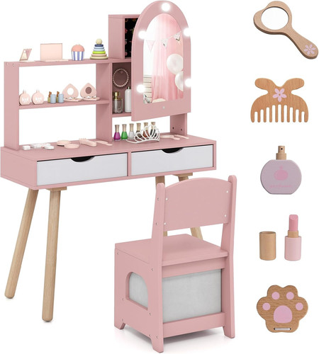 Girls vanity set with lights - vanity,