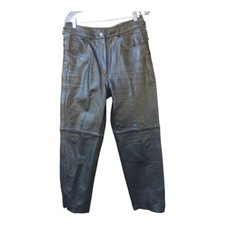 Womens Vintage Highway One 100% Leather Biker Motorcycle Pants Size 12