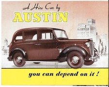 Austin FX3 Hire Car Early 1950s UK Market Foldout Sales Brochure Taxi