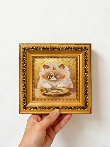 Fat cat holding - fat,