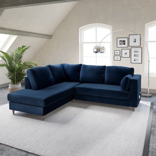 Navy velvet left hand - navy,