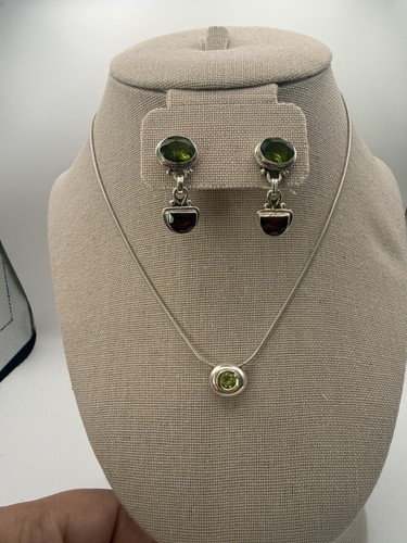 Vtg handmade peridot garnet - peridot, &