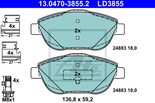 New brake pad set disc - new,