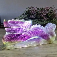 Fluorite Crystal Dragon Carved