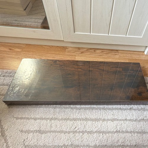 Dark brown wood floating shelf - brown,