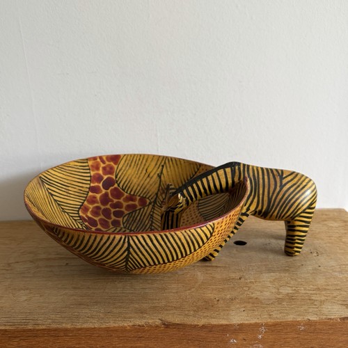 Vintage african wooden bowl - wooden,