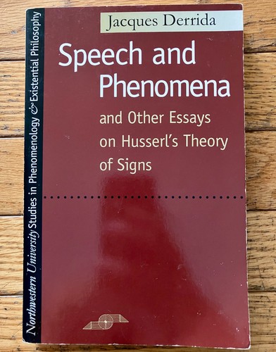 Speech and phenomena - speech,