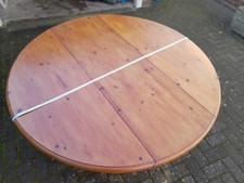 Round 6 seater  folding Pine Dining Table 120cm Wide with 2 dropped leaf