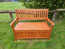 Garden Bench with Cushion, Cover and Folding Wooden Table