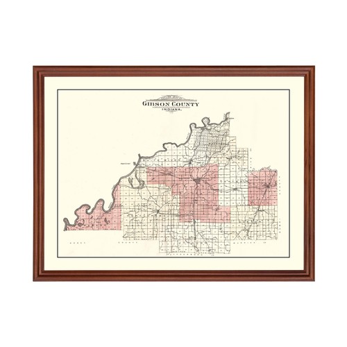 Old map gibson county in - map,