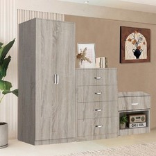 High Gloss Bedroom Furniture Set Chest of Drawers Wardrobe Bedside Table Cabinet