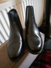 Mens Size 9, Black Leather, Chelsea Boots, CLIFFORD JAMES
